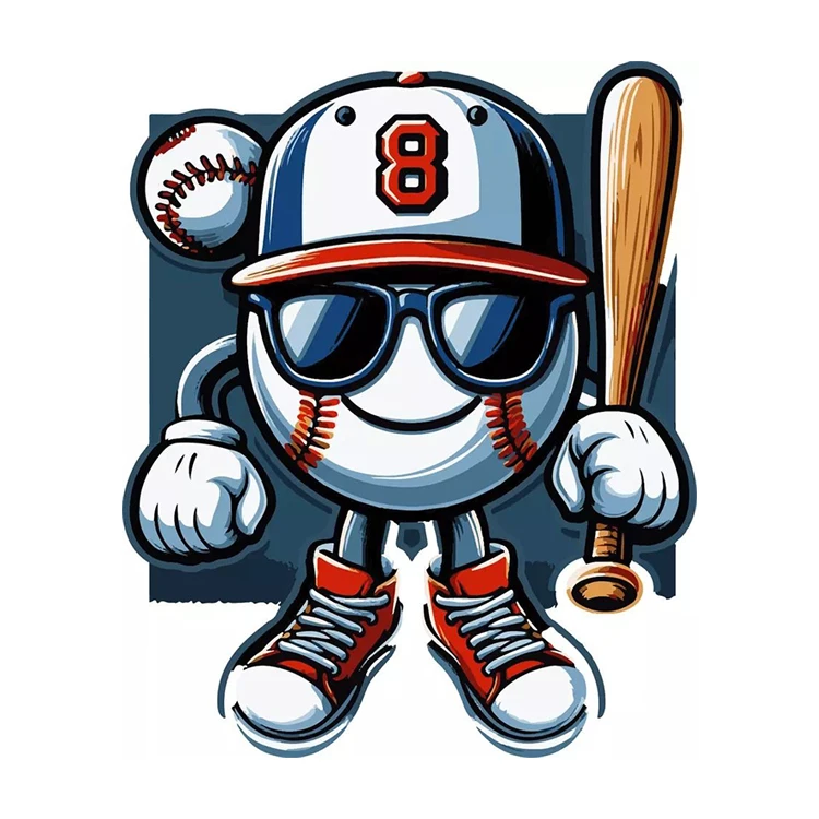 استیکر پارچه و لباس پاد آفرین مدل بیسبال کد 2671