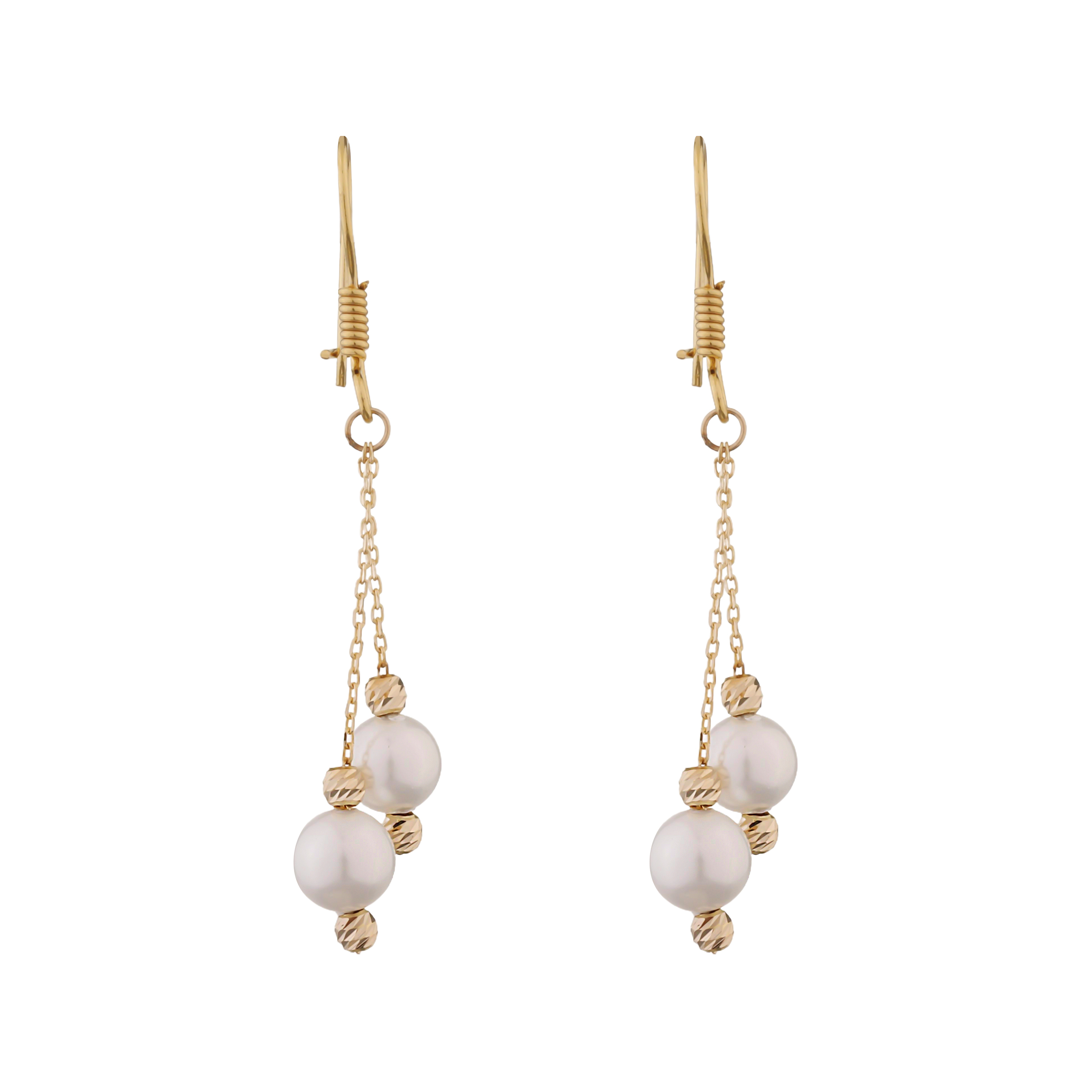 گوشواره آویزی طلا 18 عیار زنانه گلدم مدل E-3070081