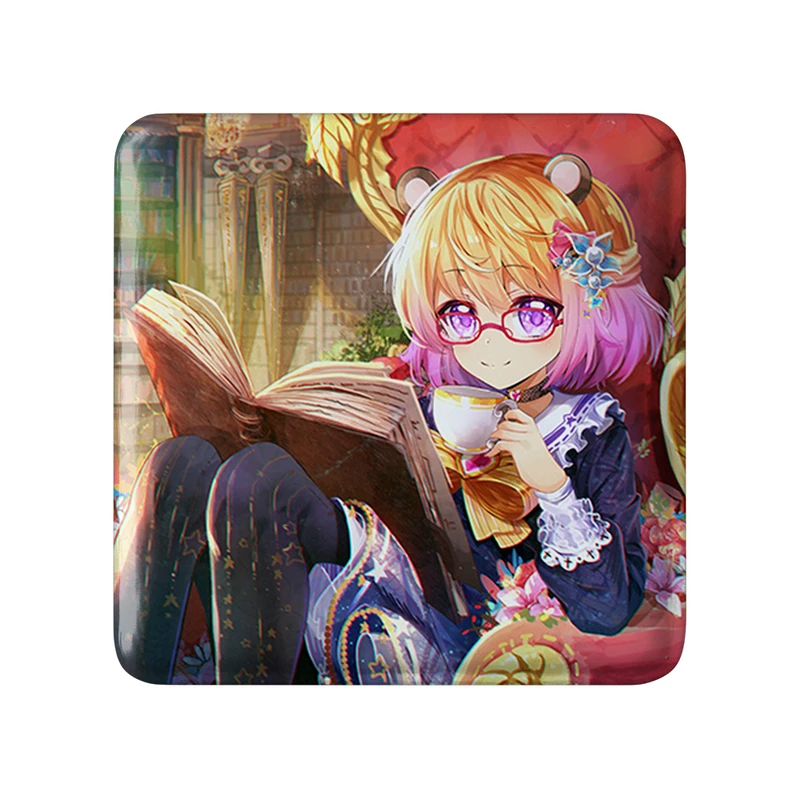 مگنت خندالو طرح دختر انیمه ای  مدل مربعی کد 18079