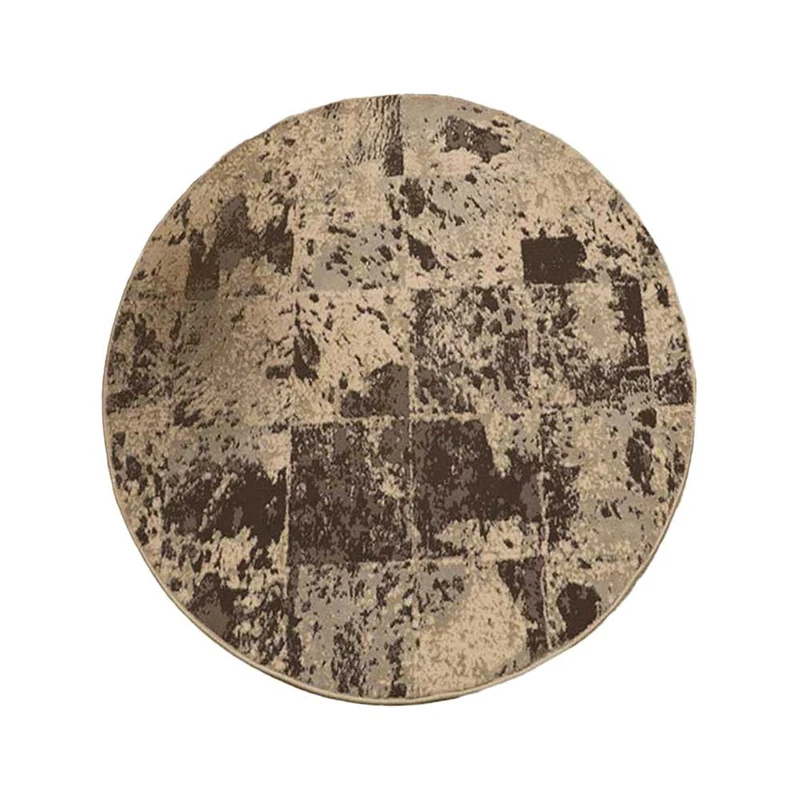 فرش ماشینی 420 شانه زمینه طوسی حاشیه طوسی مدل گرد پلاتینیوم کد 5004