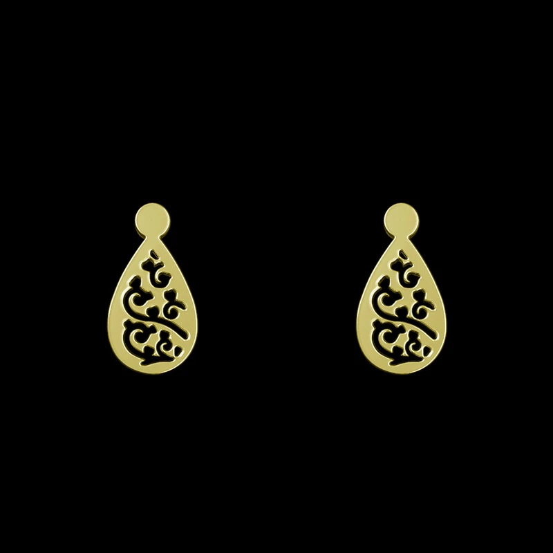 گوشواره طلا 18 عیار زنانه مدوپد مدل هندسی کد GA1-14151
