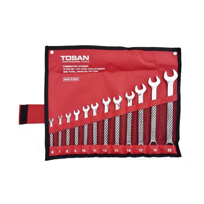 آچار یکسر تخت و یکسر رینگی توسن مدل TI101-s12 مجموعه 12عددی