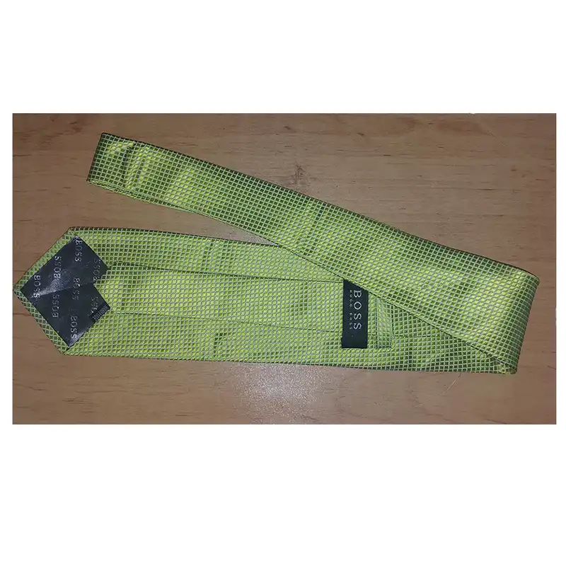 کراوات مردانه هوگو باس مدل چهارخونه مربعی کد AS1444 رنگ سبز