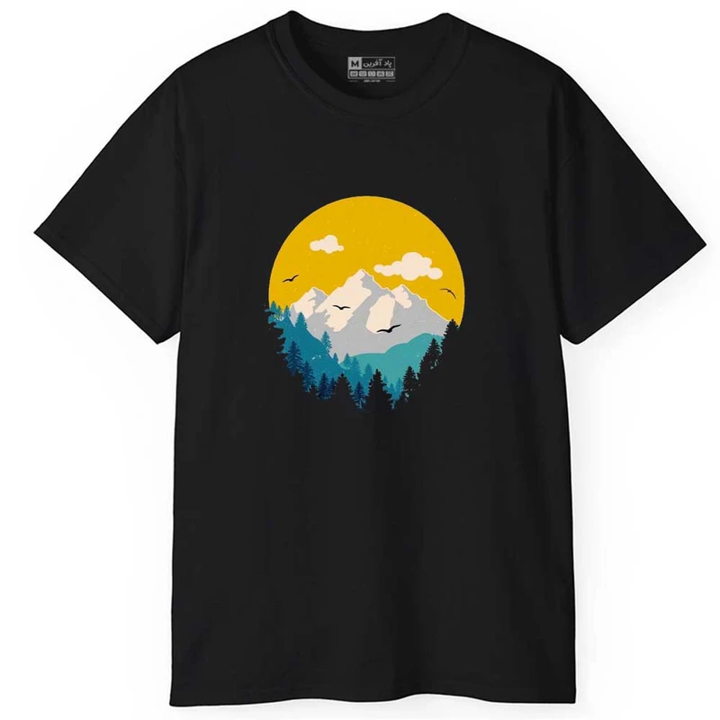 تی شرت آستین کوتاه مردانه پاد آفرین مدل طبیعت کمپینگ کد 1149