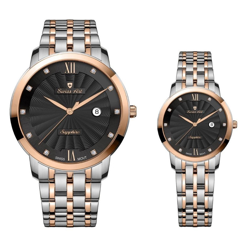 ست ساعت مچی عقربه‌ای زنانه و مردانه سوئیس آرت مدل 62001112-08
