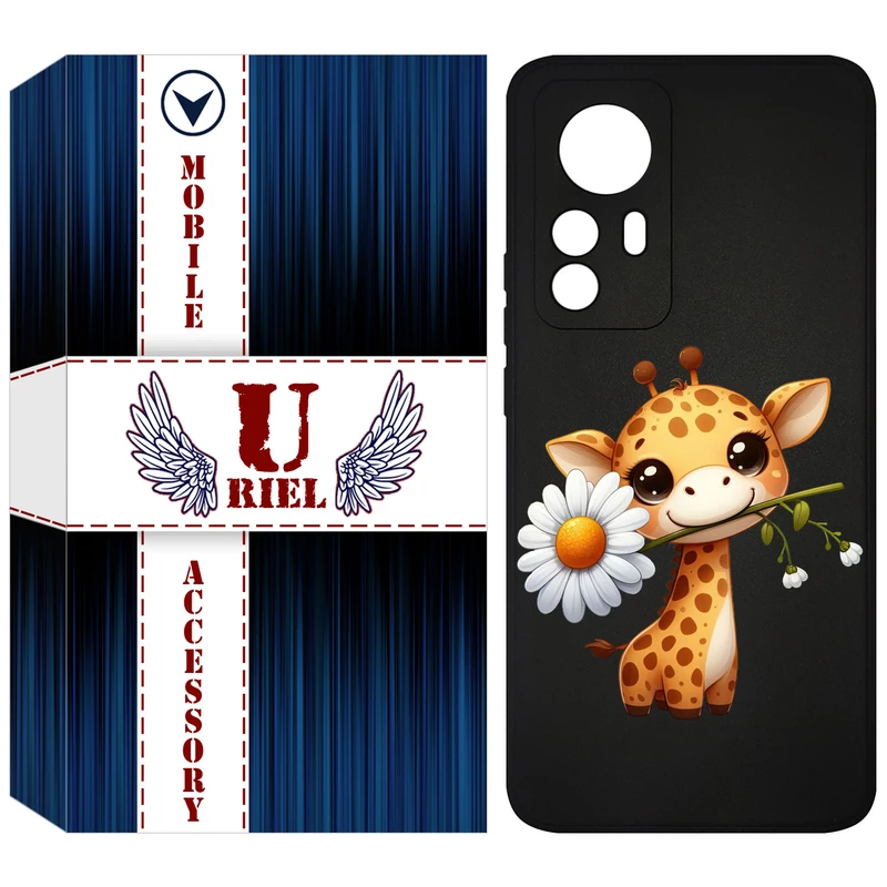 کاور یوریل قاب مدل KSH کد 38 طرح زرافه مناسب برای گوشی موبایل شیائومی 12T