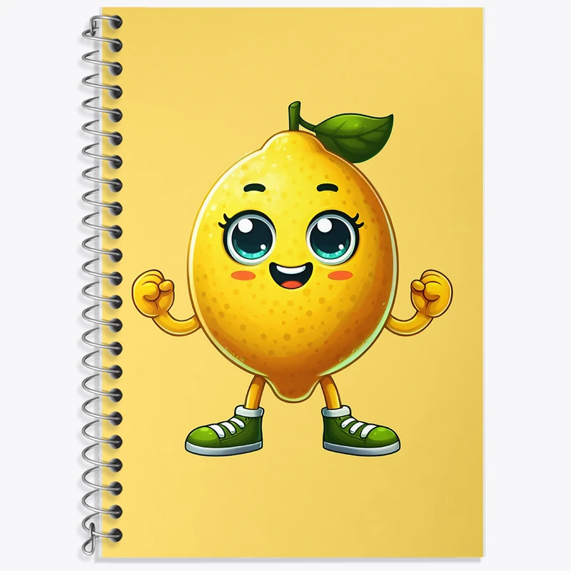 دفتر زبان 50 برگ خندالو مدل سه خط طرح لیمو ترش بامزه کد F7672