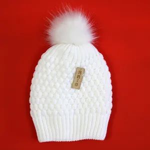 کلاه بافتنی بچگانه مدل آرامش رنگ سفید