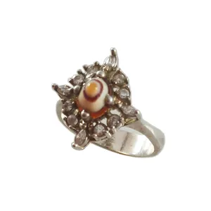 انگشتر نقره زنانه مدل عقیق سه پوست کد DA6602