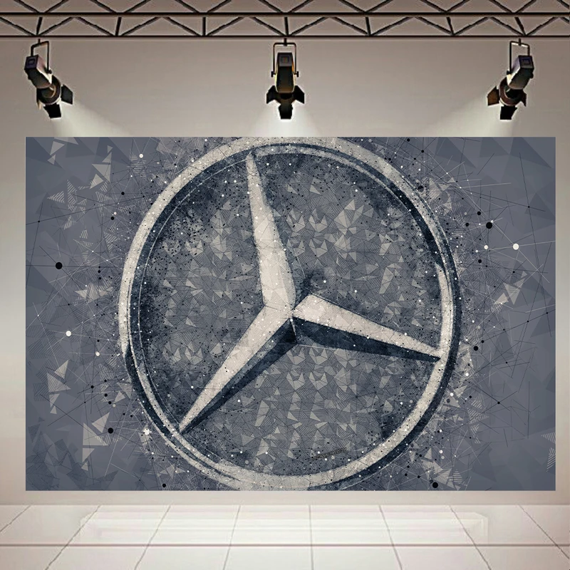 تابلو بوم طرح لوگوی مرسدس بنز مدل Geometric Art کد AR3029