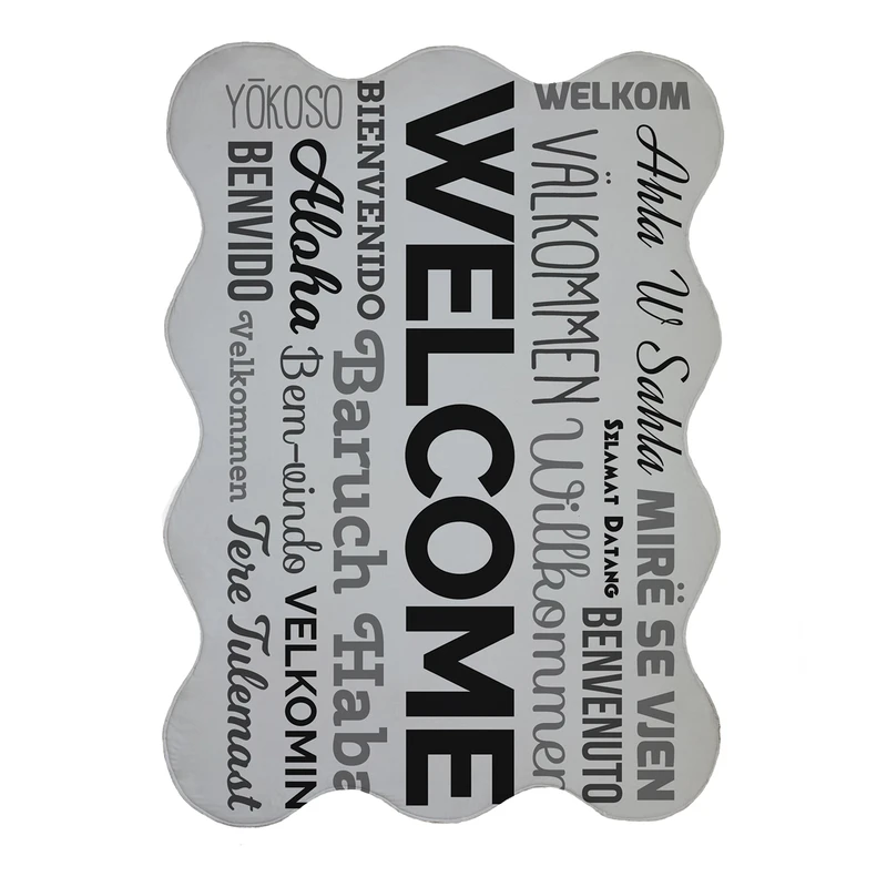 پادری مدل دالبر طرح  WELCOME کد 8483 سایز 80x110 سانتی متر 