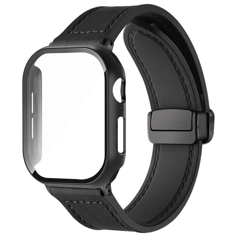 بند اسپریگ مدل Magnetic Soft Leather GLS مناسب برای اپل واچ 42 میلی متری سری 10/11 به همراه کاور