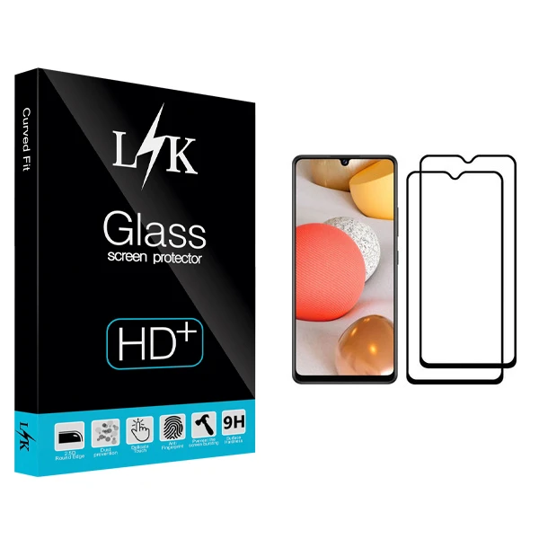محافظ صفحه نمایش ال کی مدل Hard glass مناسب برای گوشی موبایل سامسونگ Galaxy A42 بسته دو عددی
