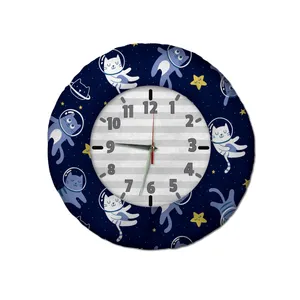 ساعت دیواری کودک شمسه نگار مدل گربه فضانورد