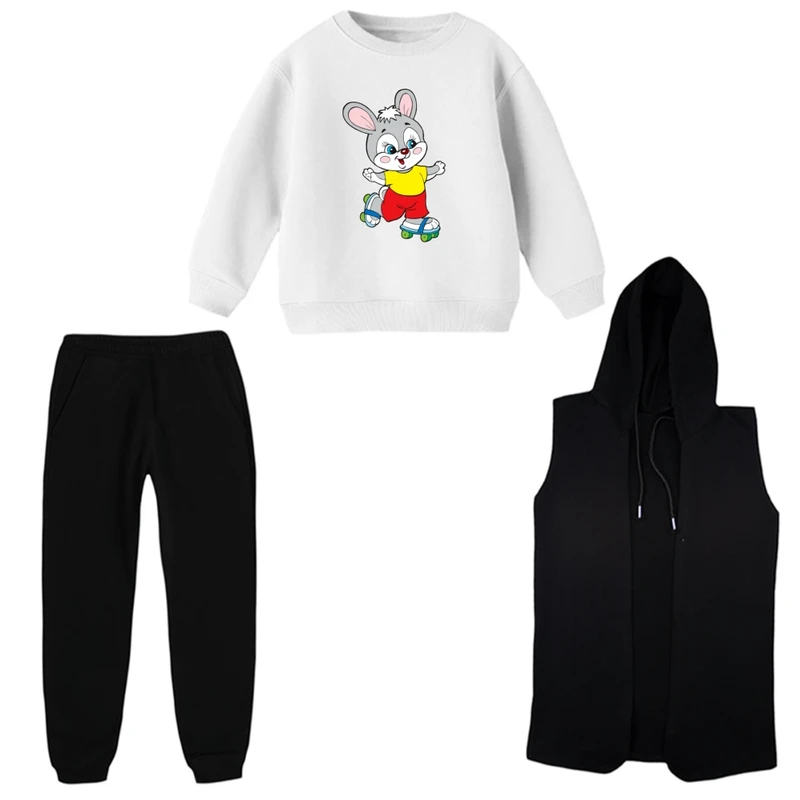 ست 3 تکه لباس راحتی بچگانه مدل خرگوش کد 06