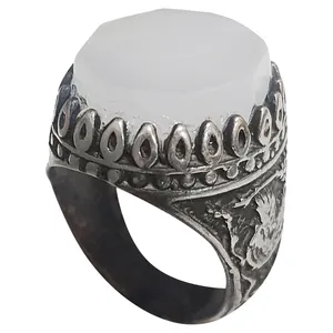 انگشتر نقره مردانه مدل دُر نجف DN114230