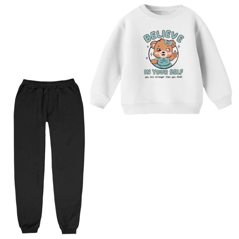 ست سویشرت و شلوار راحتی بچگانه مدل خرس 