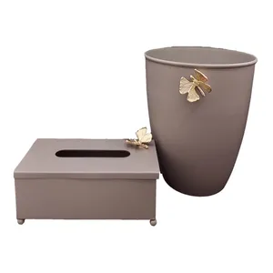 ست سطل و جای دستمال کاغذی مدل پروانه 1370g