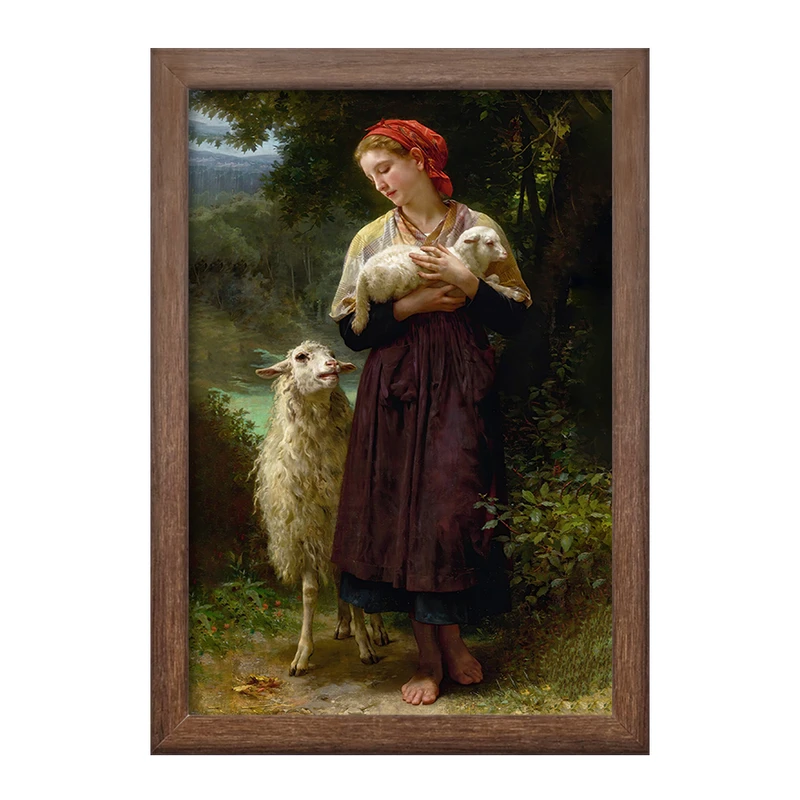 تابلو خندالو طرح نقاشی بره تازه متولد شده اثر ویلیام بوگرو کد F12229