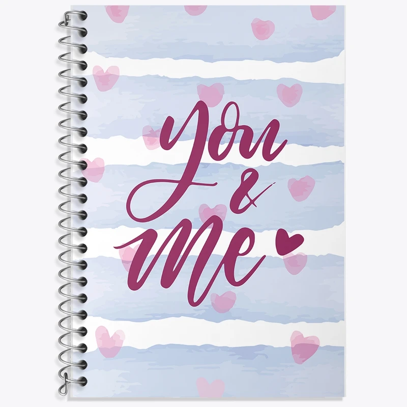 دفتر زبان 50 برگ خندالو مدل دو خط طرح You And Me کد F2318