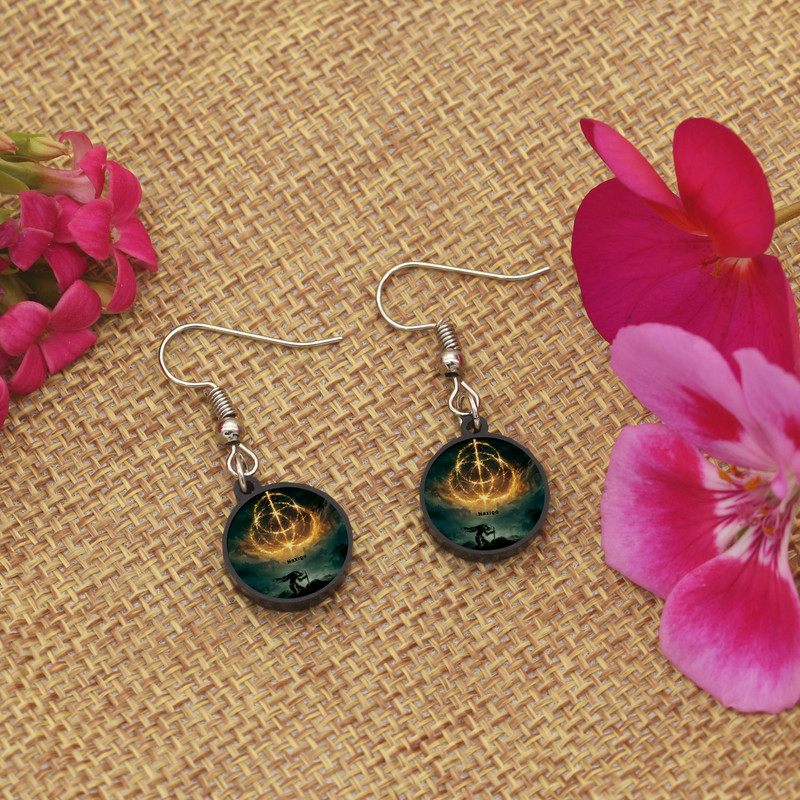 گوشواره زنانه ناکسیگو مدل شب تاب طرح Elden Ring کد ES7295 مجموعه 2 عددی