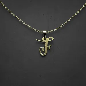 گردنبند طلا 18 عیار زنانه مدوپد مدل حرف f کد R2-1-1007
