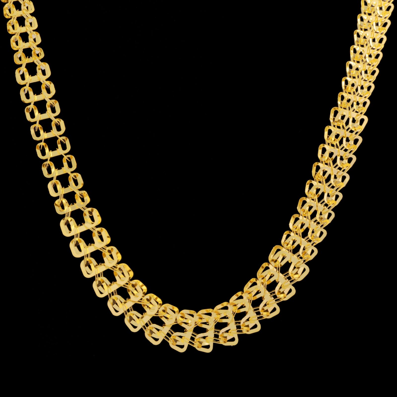 گردنبند طلا 18 عیار زنانه طلای مستجابی مدل لیزر کات کد  L2 -  - 1