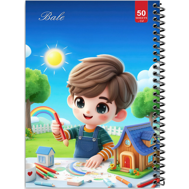 دفتر نقاشی 50 برگ انتشارات بله طرح پسر هنرمند کد A4-L610