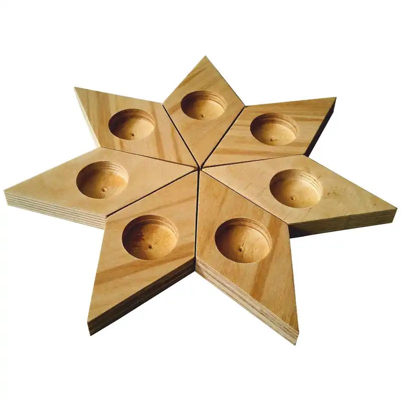 جاشمعی چوبی مدل دیاموند مجموعه هفت عددی