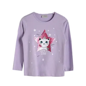 تی شرت آستین بلند دخترانه ال سی وایکیکی مدل پیشی مهربون