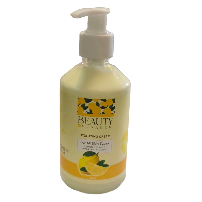 کرم آبرسان دست و صورت بیوتی منیجر مدل Lemon Extract مناسب برای انواع پوست حجم 250 میلی لیتر
