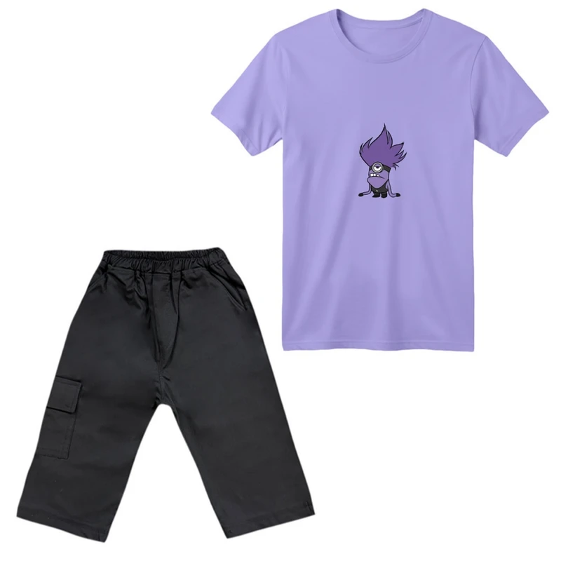 ست تی‌شرت آستین کوتاه و شلوارک پسرانه مدل هیولا کد 01