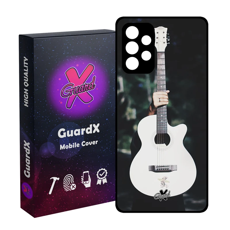 کاور گارد ایکس طرح گیتار مدل Glass10263 مناسب برای گوشی موبایل سامسونگ Galaxy A52