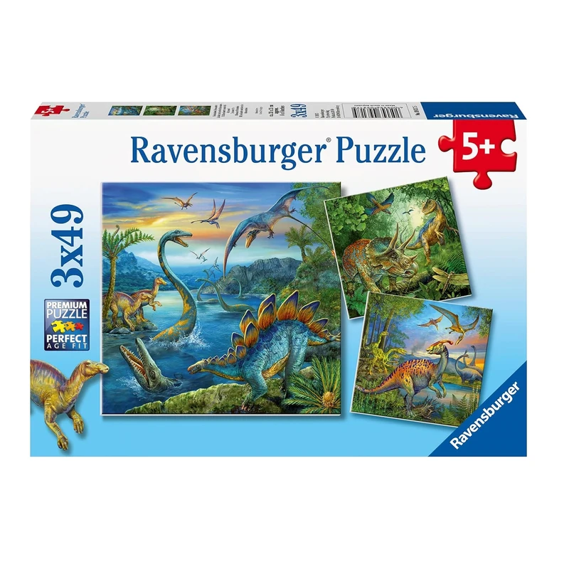 پازل 49 تکه راونزبرگر مدل The Fascination of the Dinosaurs کد 09317 مجموعه 3 عددی