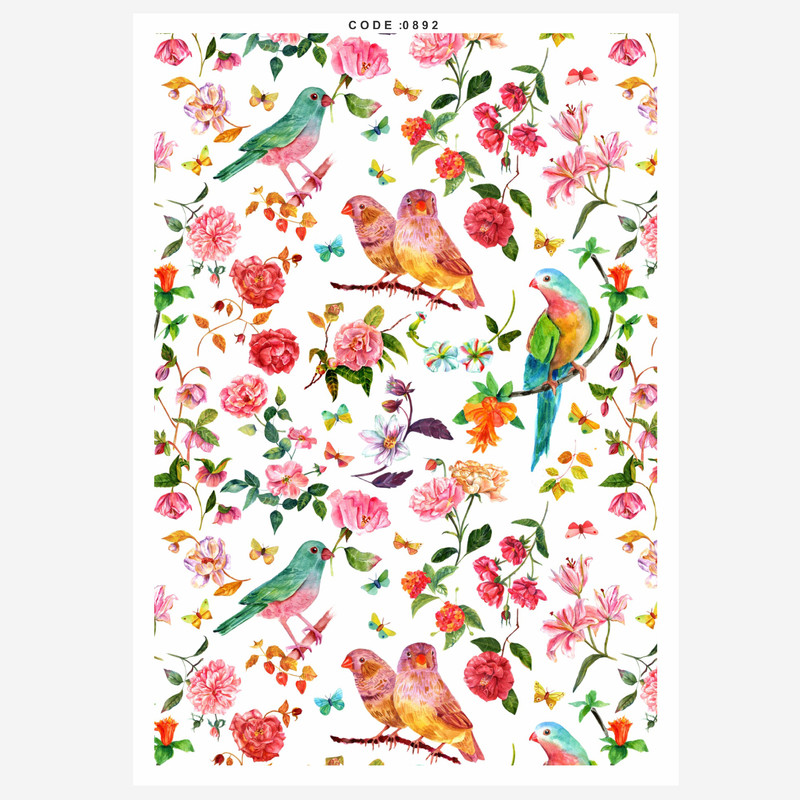 برچسب ترنسفر مدل طوطی هزار رنگ