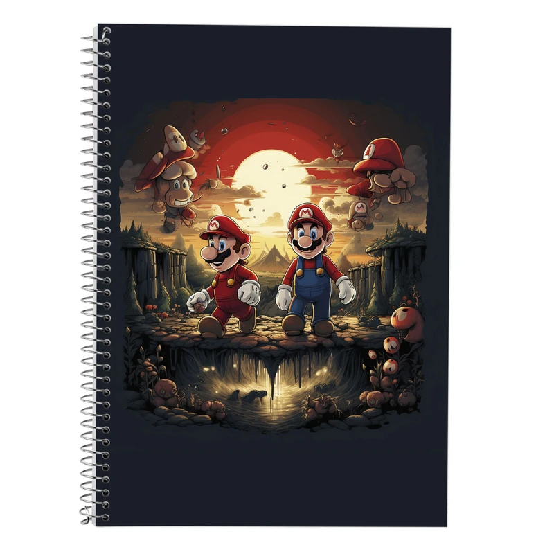 دفتر زبان 50 برگ مدوپد مدل سه خط طرح سوپرماریو super mario کد DF2829