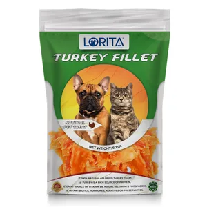 تشویقی سگ و گربه لوریتا مدل DRIED TURKEY FILLET وزن 60 گرم