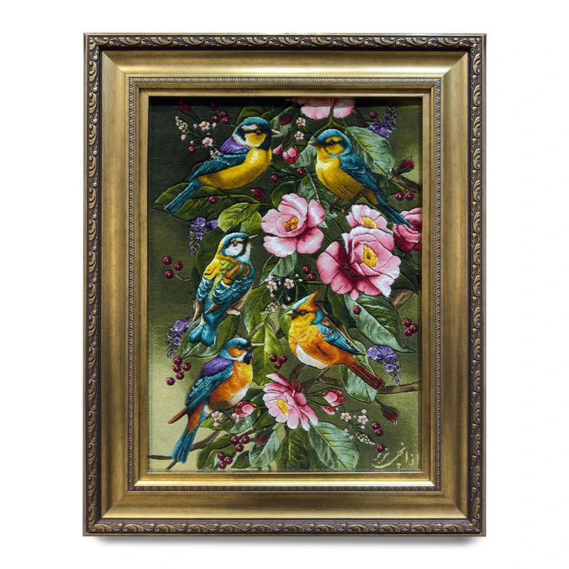 تابلو فرش دستباف طرح پرنده کد 8