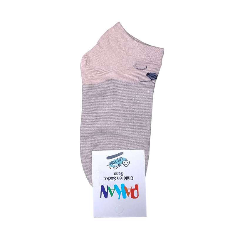 جوراب ساق کوتاه بچگانه مدل راه راه گربه