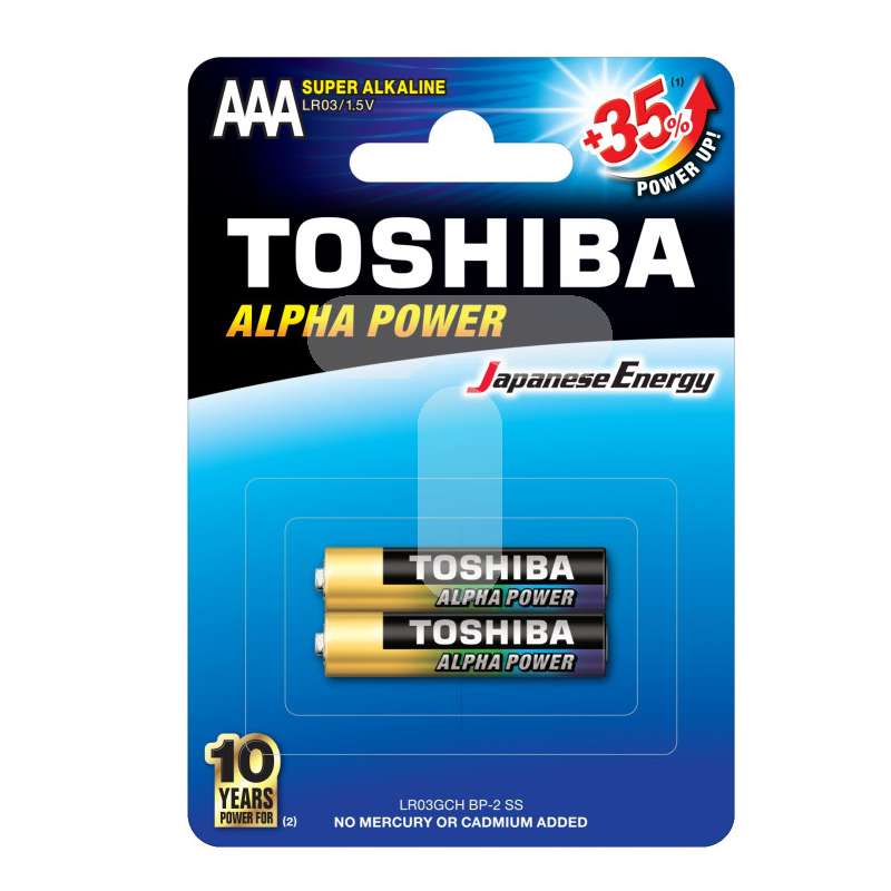 باتری نیم قلمی توشیبا مدل Alpha Power بسته 2 عددی باتری نیم قلمی توشیبا مدل Alpha Power بسته 2 عددی