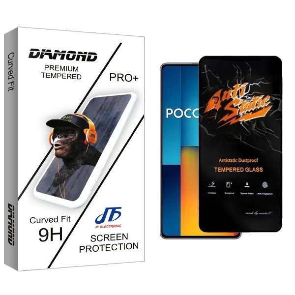 محافظ صفحه نمایش جی اف مدل Diamond Antistatic مناسب برای گوشی موبایل شیائومی Poco M6 Pro 5G