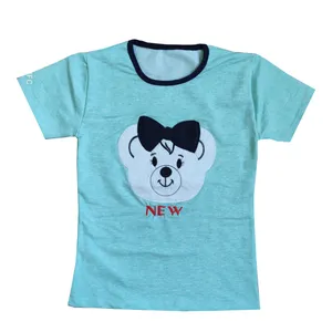 تی شرت آستین کوتاه دخترانه مدل خرس کد 4
