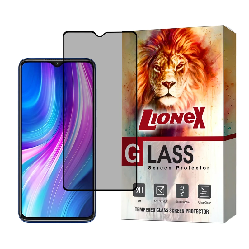 محافظ صفحه نمایش حریم شخصی لایونکس مدل PRIVFULLL مناسب برای گوشی موبایل شیائومی Redmi Note 8 Pro / Redmi 9T / Redmi 9 Power / Poco M3