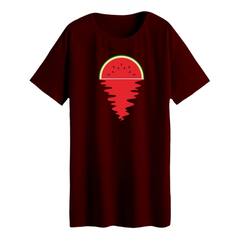 تی شرت لانگ زنانه مدل هندوانه غروب کد 2