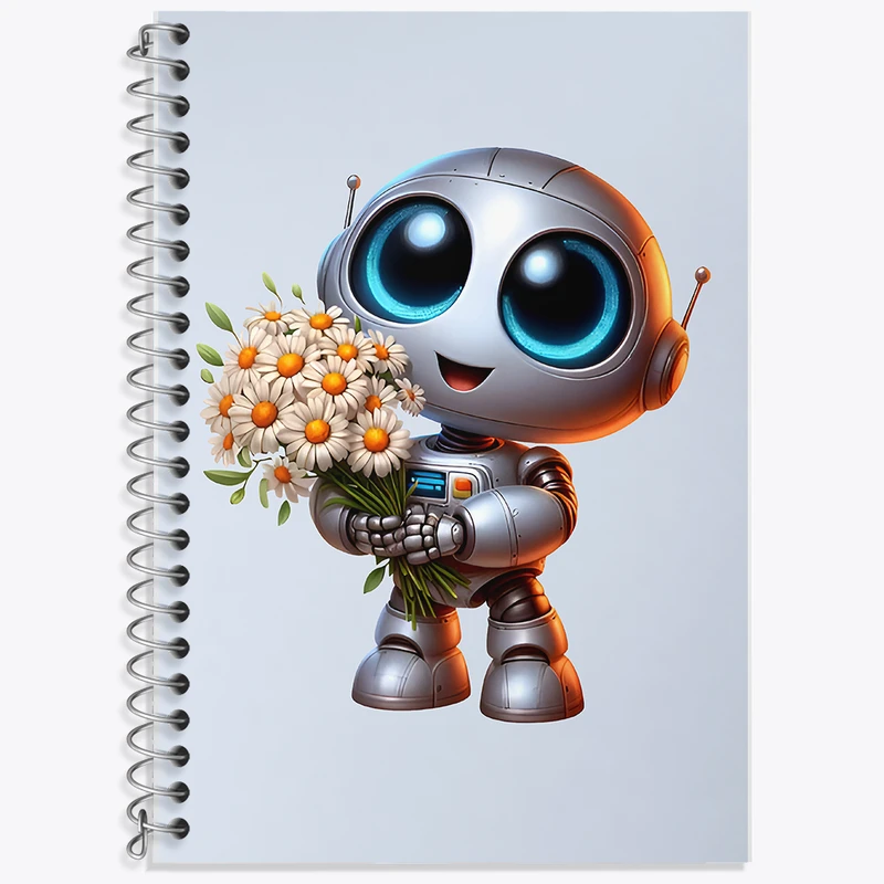 دفتر لغت 50 برگ خندالو طرح ربات کیوت کد F7695