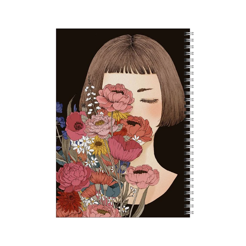 دفتر مشق 100 برگ بامبیلیپ طرح دختر و دسته گل  کد 7022878