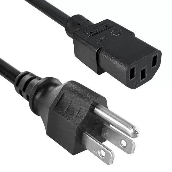 کابل برق سه پین منبع تغذیه کامپیوتر مدل WS-001F طول 1.8 متر