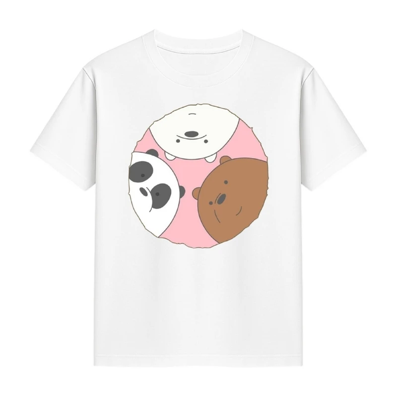 تی‌شرت آستین کوتاه دخترانه مدل خرس های کله فندقی کد p1 
