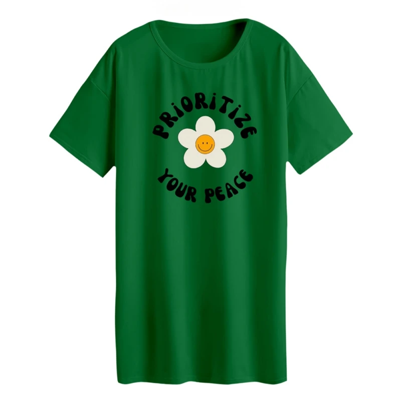 تی شرت لانگ آستین کوتاه زنانه مدل صلح