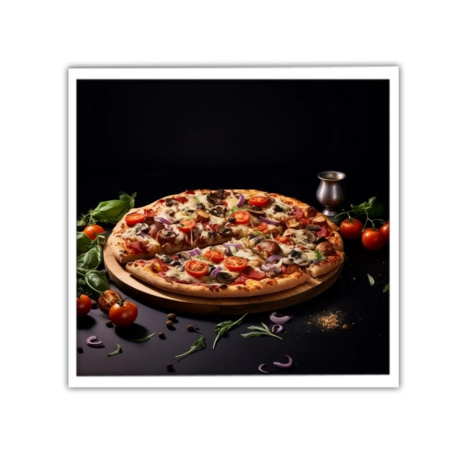 تابلو نوری بکلیت طرح فست فود پیتزا مدل لایت باکس W-MID-19997